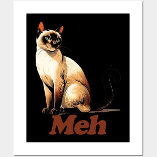 Meh Siamese Cat Posters and Art